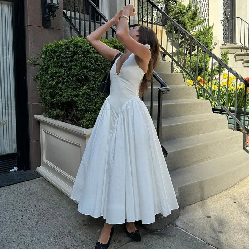 Deep V Backless Maxi