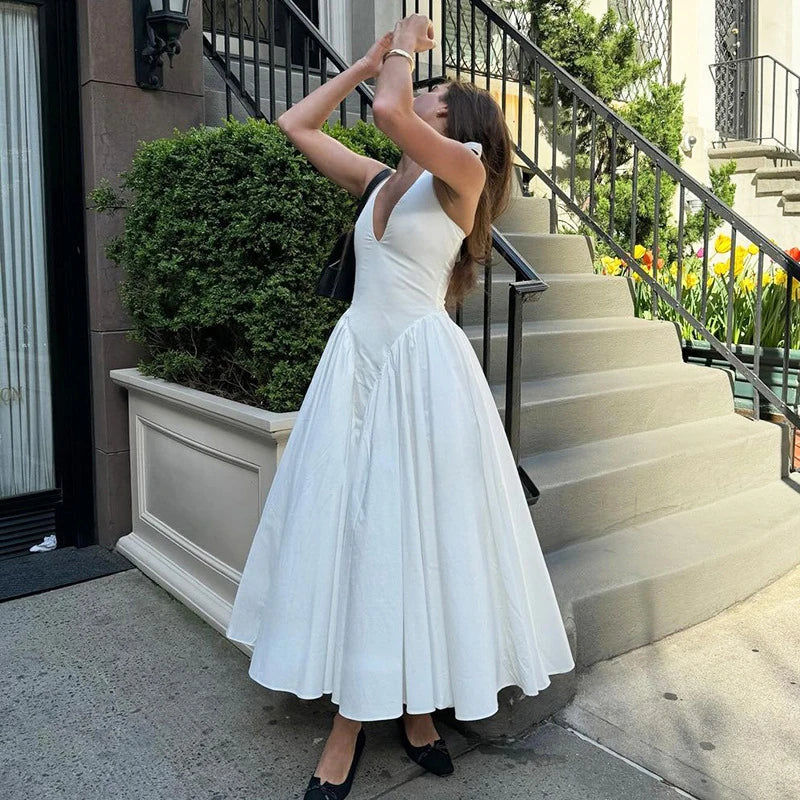 Deep V Backless Maxi