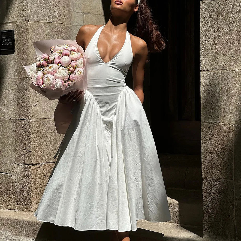 Deep V Backless Maxi