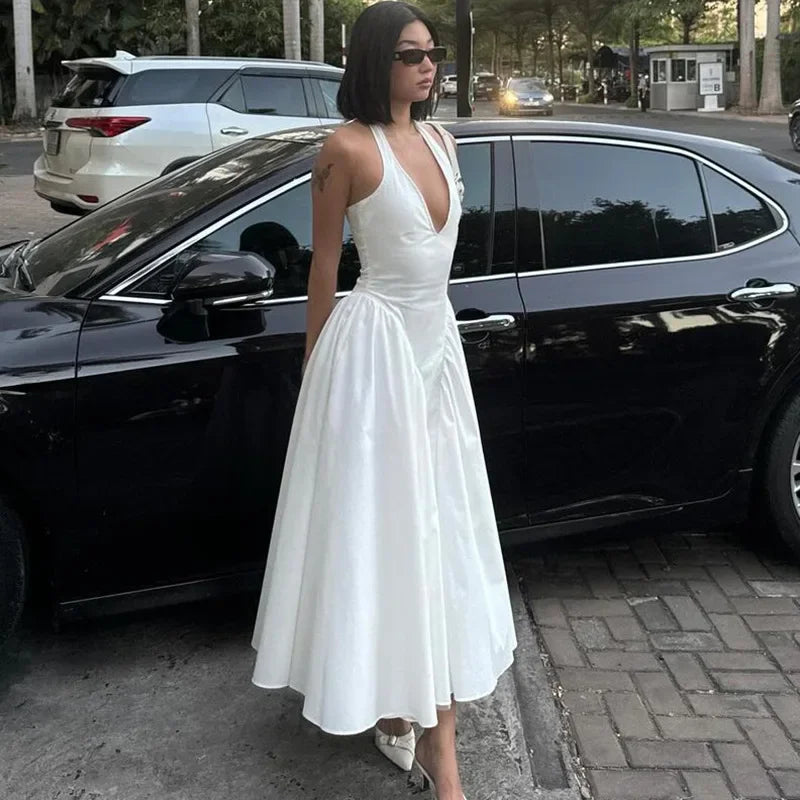 Deep V Backless Maxi