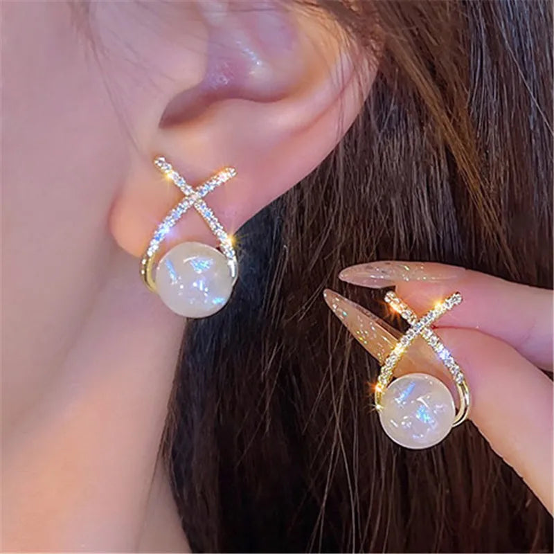 Heart Pearl Studs