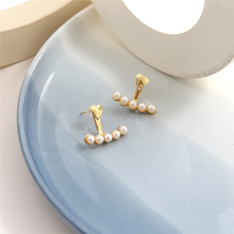 Heart Pearl Studs