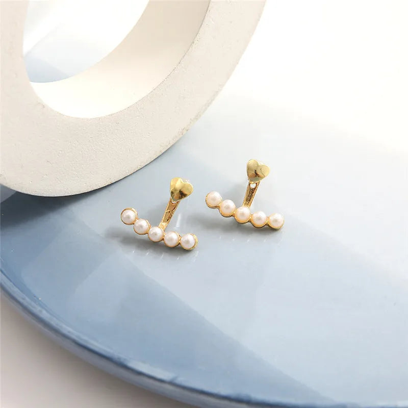 Heart Pearl Studs