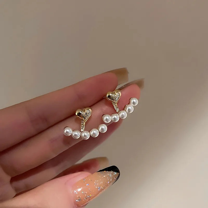 Heart Pearl Studs