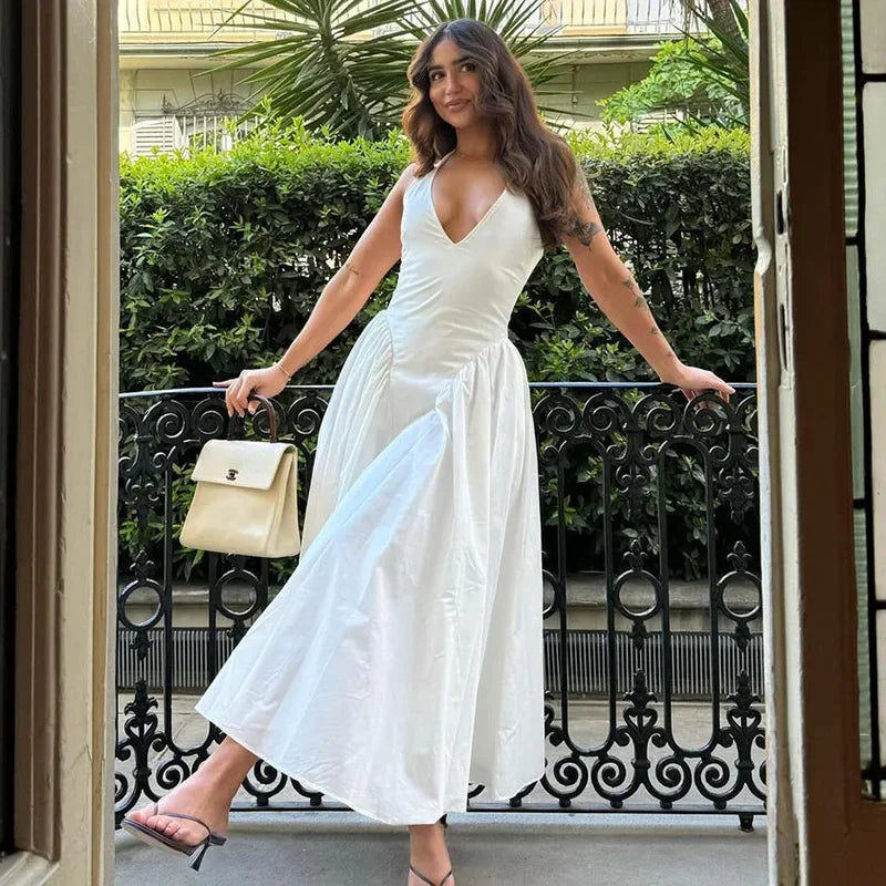 Deep V Backless Maxi