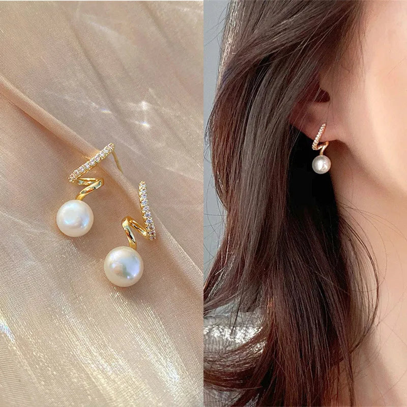 Heart Pearl Studs