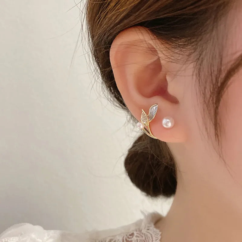 Heart Pearl Studs