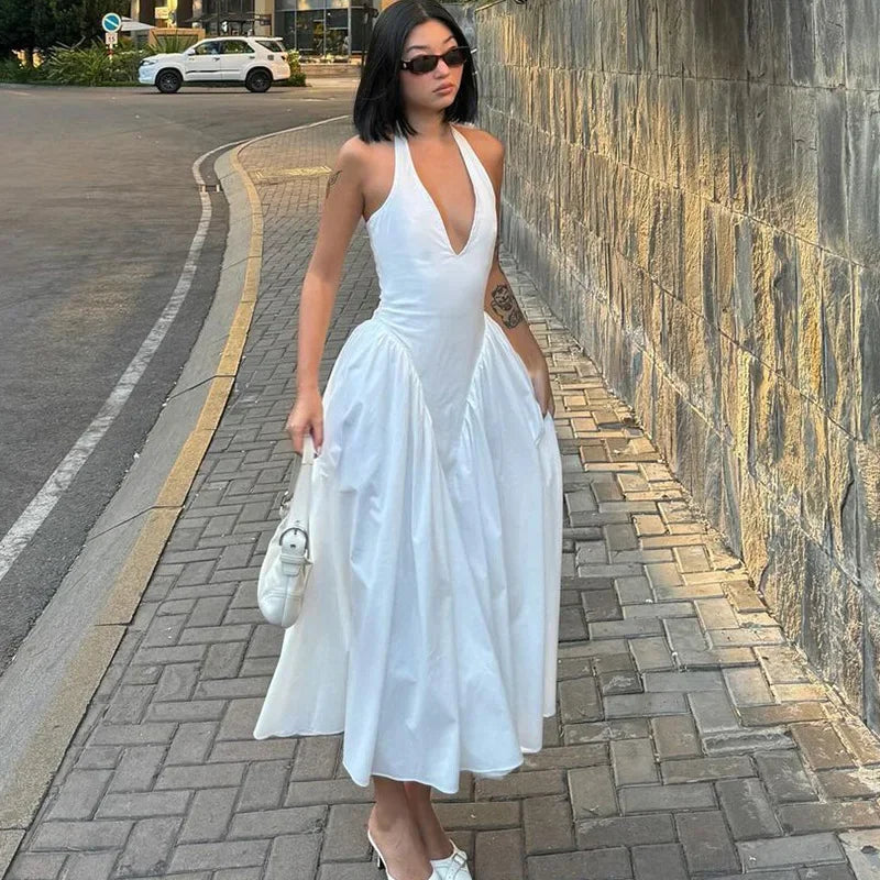 Deep V Backless Maxi