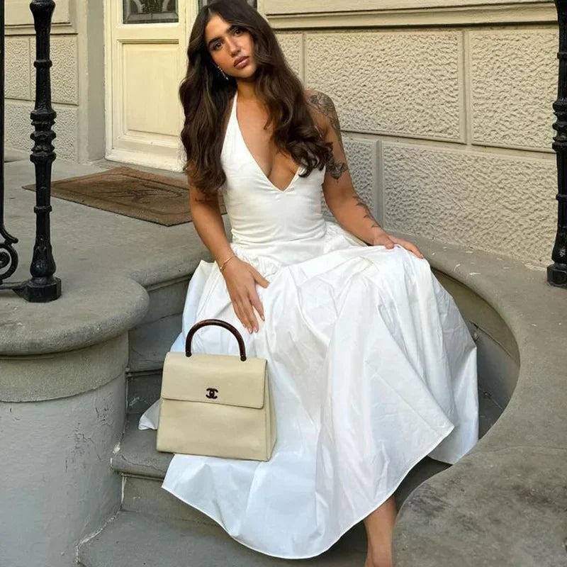 Deep V Backless Maxi
