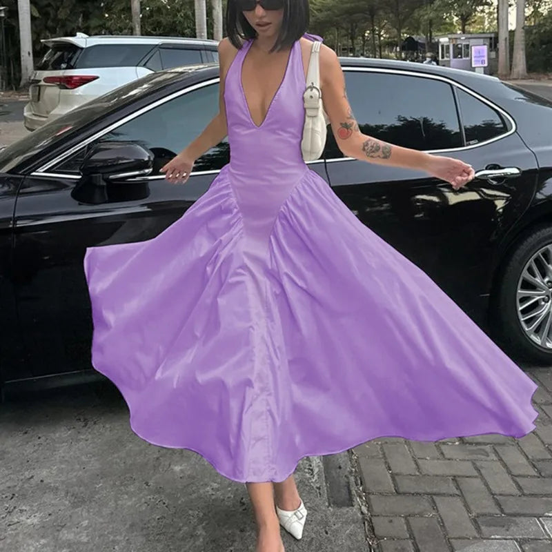 Deep V Backless Maxi