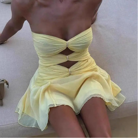 Strapless Pleat Mini