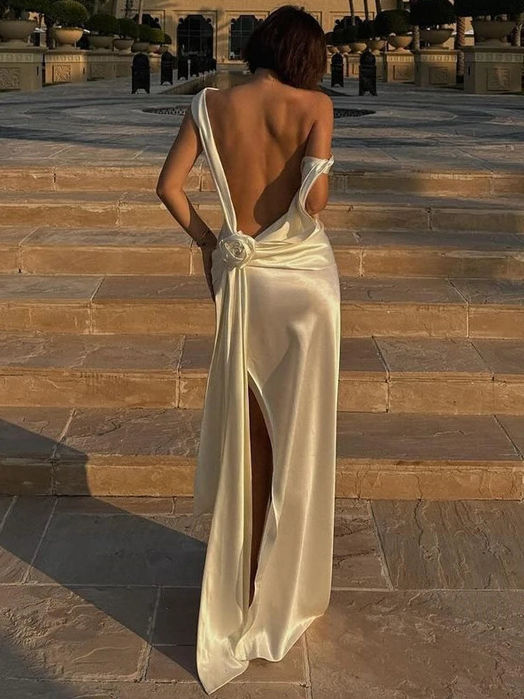 Satin Split Dress