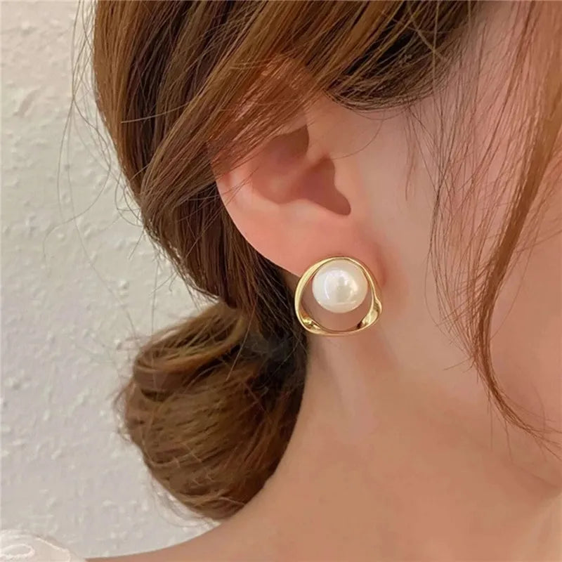 Heart Pearl Studs