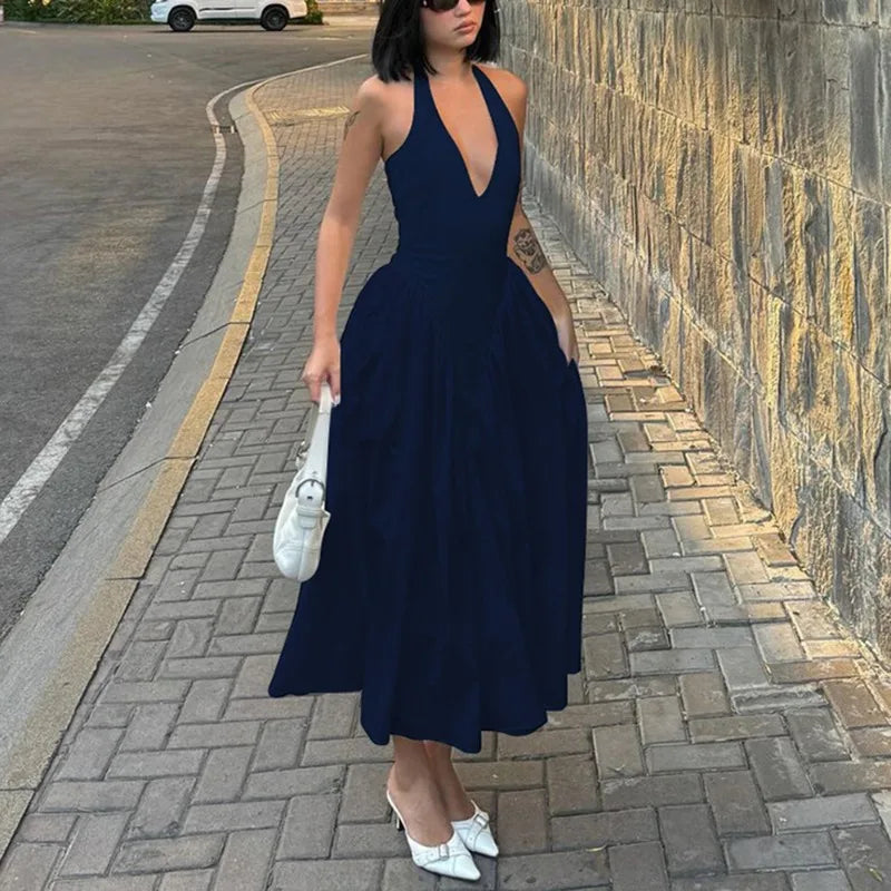 Deep V Backless Maxi