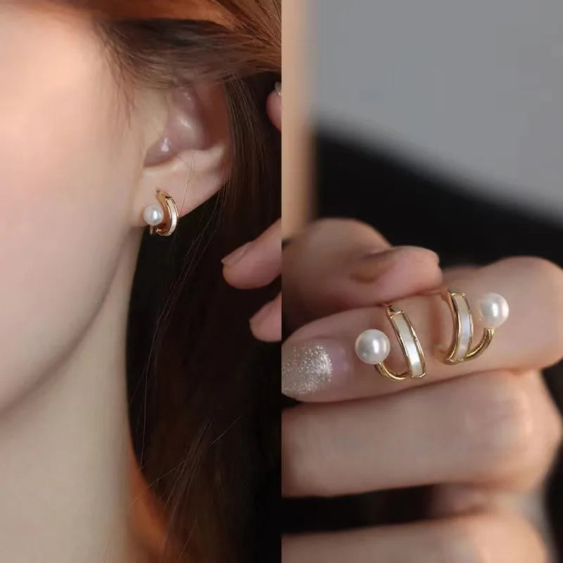 Heart Pearl Studs