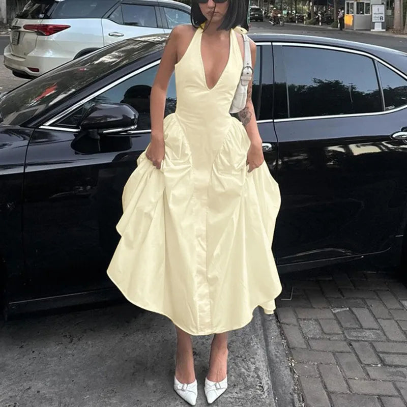 Deep V Backless Maxi