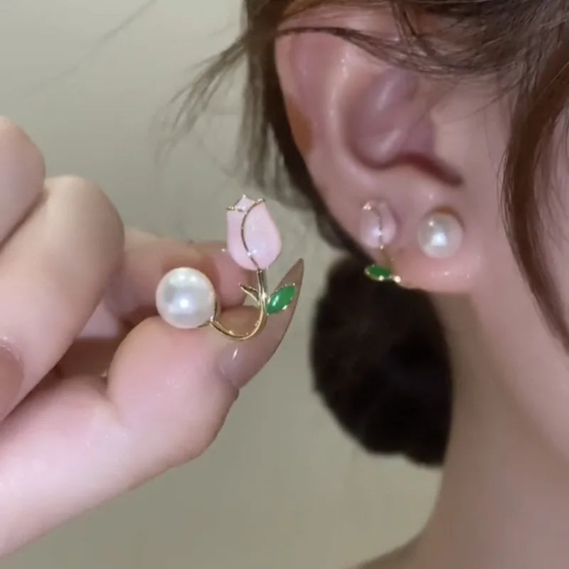 Heart Pearl Studs
